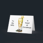 TARJETA FESTIVA NAVIDADES "ROMÁNTICOS/QUERIDOS" DANDO LA VISTA A M<br><div class="desc">UN ROMÁNTICO Y AMANTE CHAMPAÑA TOAST A LOS NAVIDADES A "MI ESPOSA" Y GRACIAS POR PARAR EN 1 DE MIS 8 TIENDAS HOY!</div>