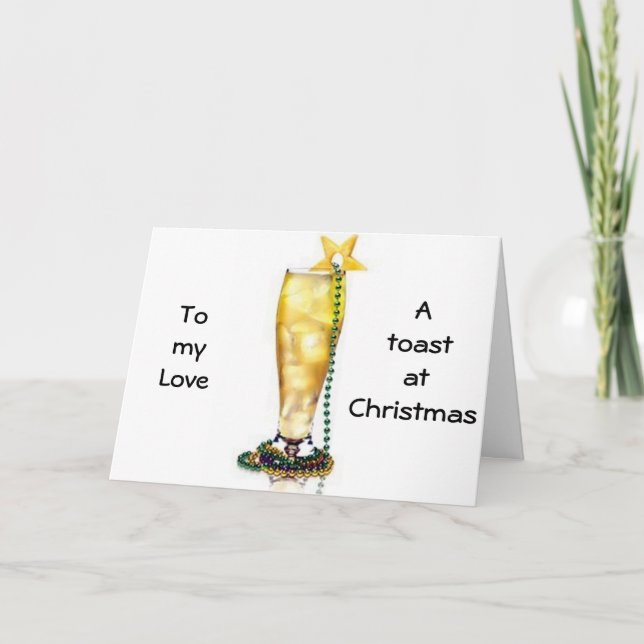 TARJETA FESTIVA NAVIDADES "ROMÁNTICOS/QUERIDOS" DANDO LA VISTA A M (Anverso)