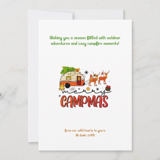 Tarjeta Festiva Navidades Ropa de campanario de vacaciones al aire (Anverso)