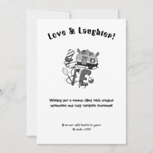 Tarjeta Festiva Navidades Ropa de campanario de vacaciones Negro a