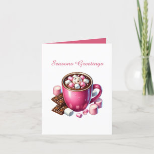 Tarjeta Festiva Navidades rosados festivos personalizable cacao