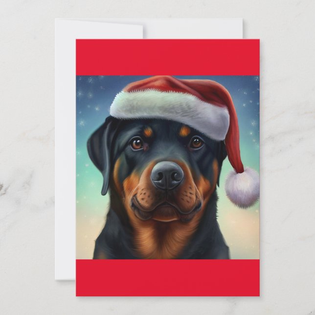 Tarjeta Festiva Navidades Rottweiler Dog Gift T-Shirt (Anverso)