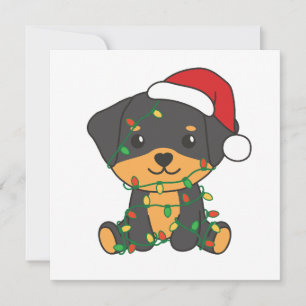Tarjeta Festiva Navidades Rottweiler Winter Cute Dogs