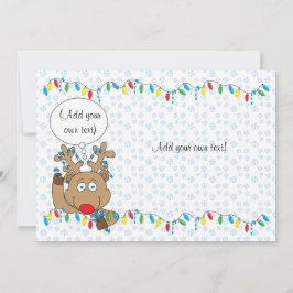 Tarjeta Festiva Navidades Rudolph 2 caras/planos/tarjeta/env 7"x5"