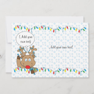 Tarjeta Festiva Navidades Rudolph 2 caras/planos/tarjeta/env 7"x5"