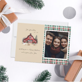 Tarjeta Festiva Navidades rurales Una Foto