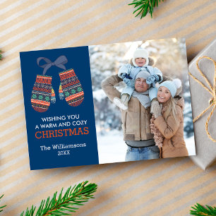 Tarjeta Festiva Navidades rusos coloridos miden foto de vacaciones