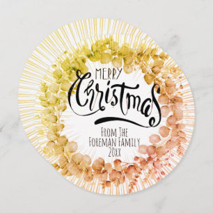 Tarjeta Festiva Navidades rusos cortaron hojas de invierno de Euca