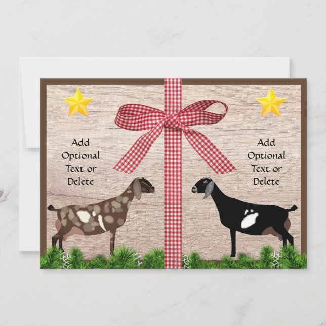 Tarjeta Festiva Navidades rusos de cabra lechera saludan (Anverso)