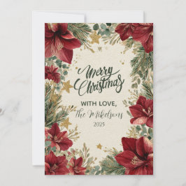Tarjeta Festiva Navidades rusos de vacaciones en Amaryllis