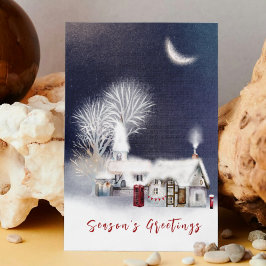 Tarjeta Festiva Navidades rusos en una villa de invierno de la Mar