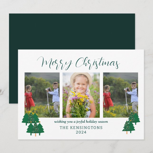 Tarjeta Festiva Navidades rusos modernos 3-Foto (Anverso / Reverso)