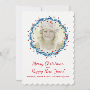 Tarjeta Festiva Navidades rusos Pine & Berry Wreath, foto de feria