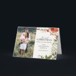 Tarjeta Festiva Navidades rústico follaje foto rojo y verde<br><div class="desc">Vacaciones más felices vacaciones acuarela follaje estag foto Navidades tarjeta de vacaciones. Navidades rústico follaje foto rojo y verde</div>