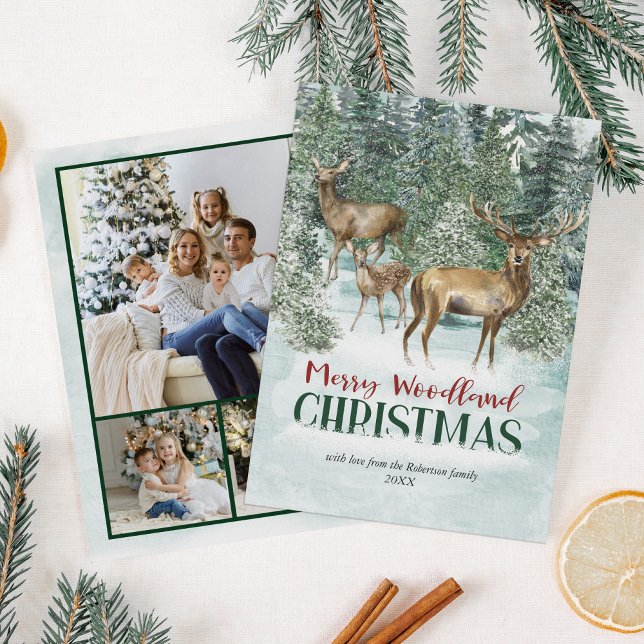 Tarjeta Festiva Navidades rústicos de Woodland en invierno (Subido por el creador)