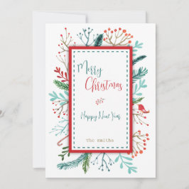 Tarjeta Festiva Navidades Rústicos Naturales