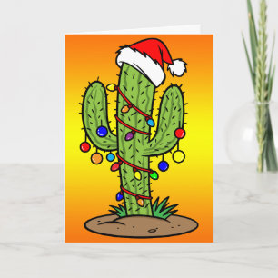 Tarjeta Festiva Navidades Saguaro Cactus