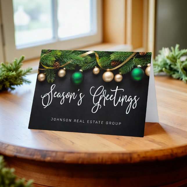 Tarjeta Festiva Navidades saludan a los negocios en temporada de p (Subido por el creador)