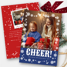 Tarjeta Festiva Navidades Saludan Elegante Foto De Flores De Nieve