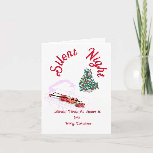 Tarjeta Festiva Navidades saludan : Noche silenciosa (Anverso)