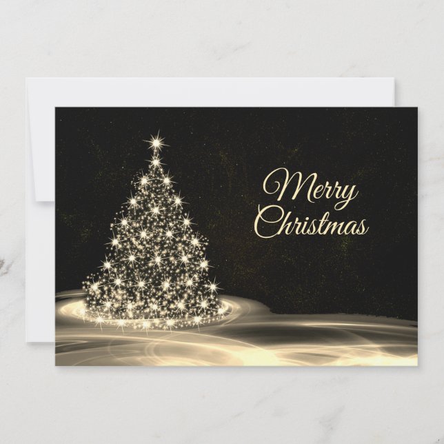 Tarjeta Festiva Navidades saludando al negro dorado brillante del  (Anverso)