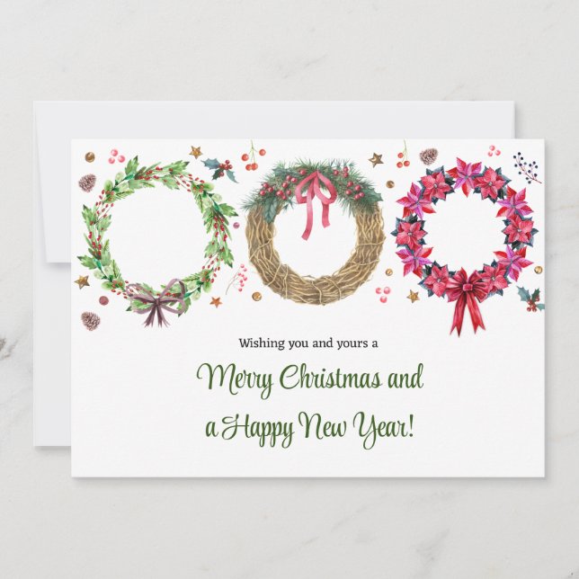 Tarjeta Festiva Navidades saludaron de vacaciones (Anverso)