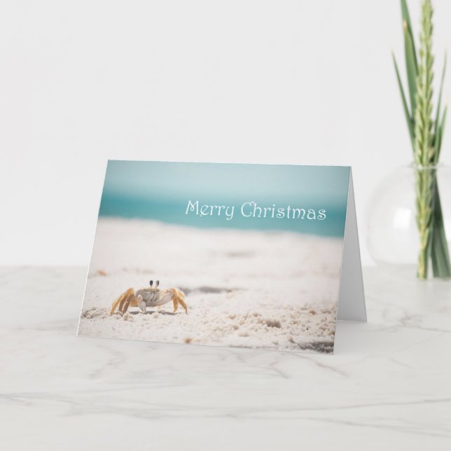 Tarjeta Festiva Navidades Sandy Crab (Anverso)