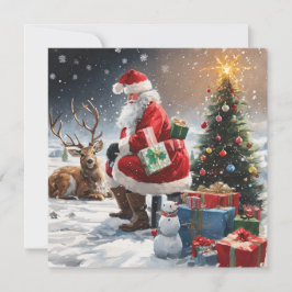 Tarjeta Festiva Navidades santa