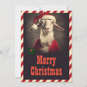 Tarjeta Festiva Navidades Santa claus Goat