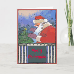 Tarjeta Festiva Navidades Santa de Vintage editan texto