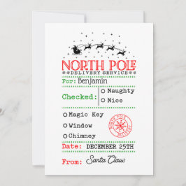 Tarjeta Festiva Navidades Santa del Polo Norte Personalizados