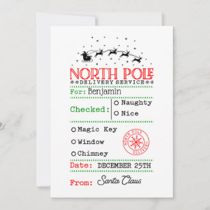 Tarjeta Festiva Navidades Santa del Polo Norte Personalizados