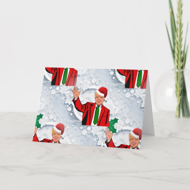 Tarjeta Festiva navidades santa donald trump (Anverso)