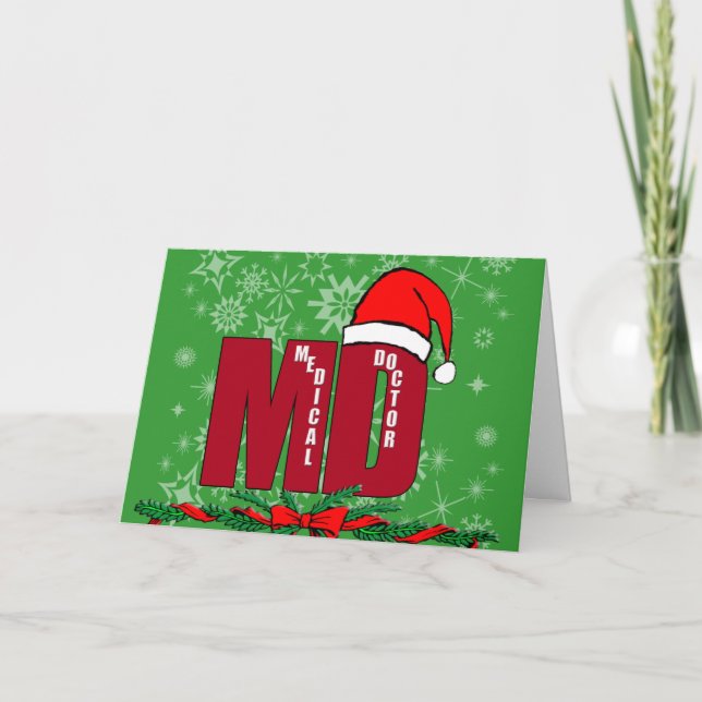 TARJETA FESTIVA NAVIDADES SANTA MD - MÉDICA MÉDICO (Anverso)