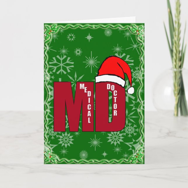 TARJETA FESTIVA NAVIDADES SANTA MD - MÉDICA MÉDICO (Anverso)