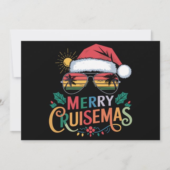 Tarjeta Festiva Navidades Santa Reindeer de Merry Cruisemas 2024 (Anverso)