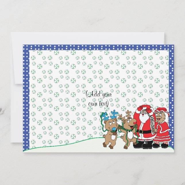 Tarjeta Festiva Navidades Santa Sra. Claus de color (Anverso)
