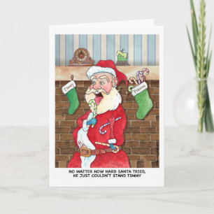 Tarjeta Festiva Navidades: Santas luchas internas