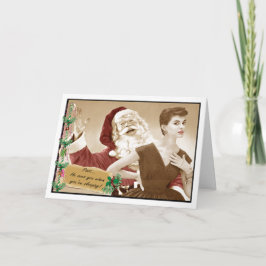 Tarjeta Festiva Navidades sarcásticos con santal escepticismo