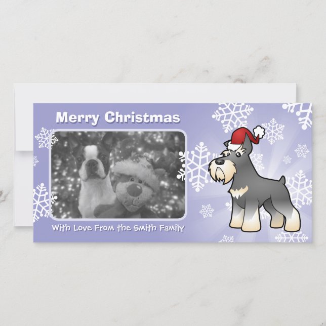 Tarjeta Festiva Navidades Schnauzer (Anverso)