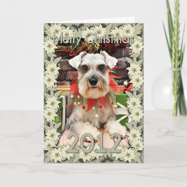 Tarjeta Festiva Navidades - Schnauzer - Abby (Anverso)