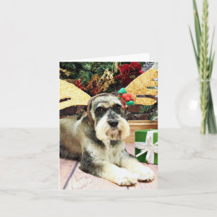 Tarjeta Festiva Navidades - Schnauzer - Apache