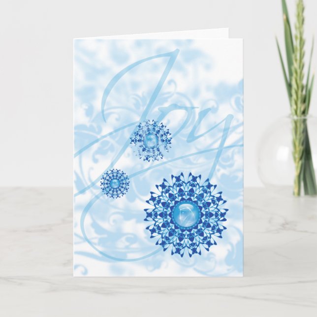 Tarjeta Festiva Navidades se alegran de las vacaciones de Snowflak (Anverso)