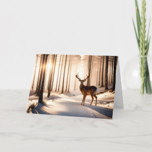 Tarjeta Festiva Navidades Se Defienden En El Bosque De Invierno