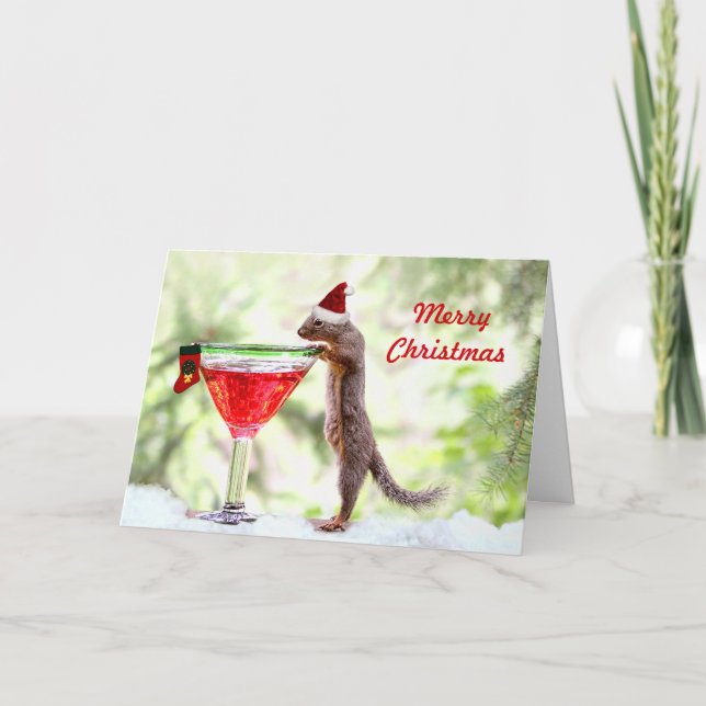 Tarjeta Festiva Navidades se retuercen en hora feliz (Anverso)
