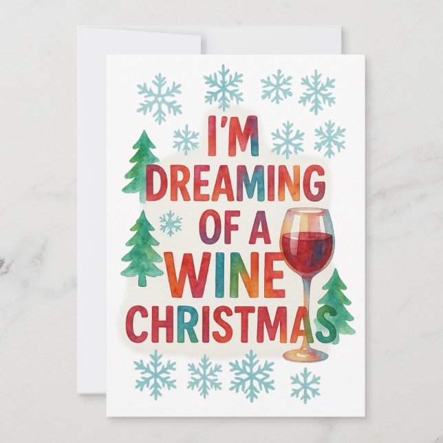 Tarjeta Festiva Navidades se ríen en tinta de alcohol (Anverso)