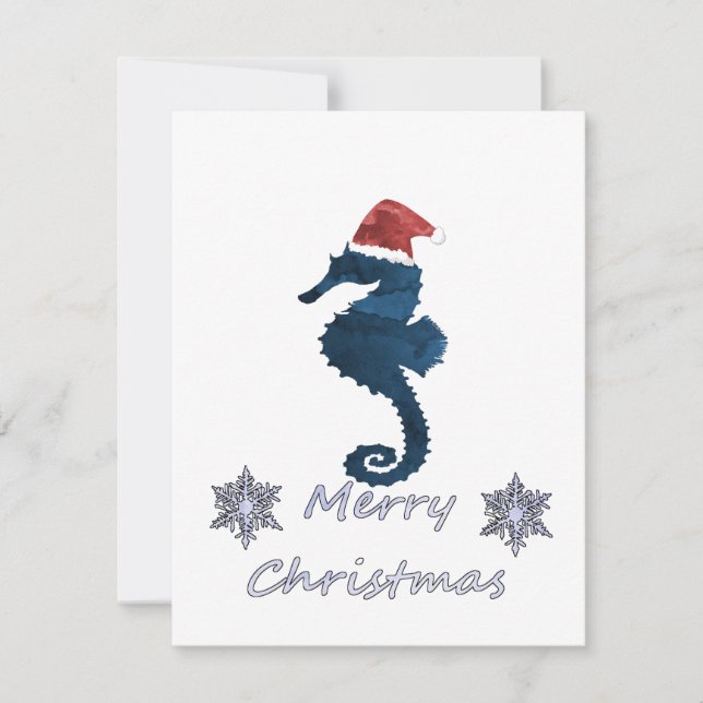Tarjeta Festiva Navidades Seahorse (Anverso)
