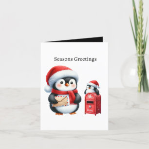 Tarjeta Festiva Navidades Seasons saluda al portador de correo pin