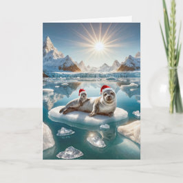 Tarjeta Festiva Navidades sellan y colocan hielo