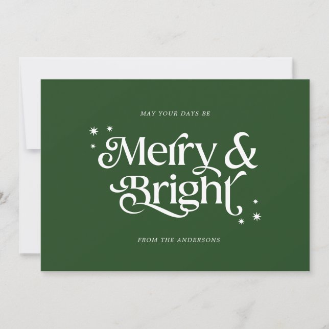 Tarjeta Festiva Navidades sencillos y brillantes (Anverso)